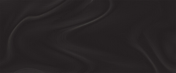 Gold Wood Line Pattern. Abstract Luxury Golden Tree Texture. Vector Black Background with Wave Wooden Abstract Pattern.