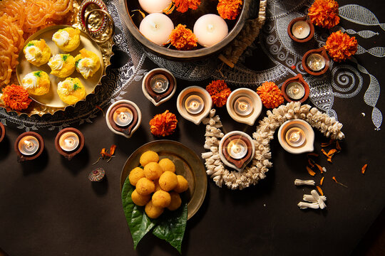 Diwali Rangoli and sweets 