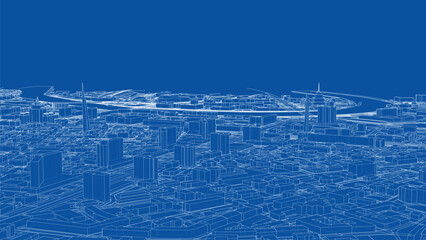 Futuristic City Blueprint