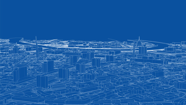 Futuristic City Blueprint