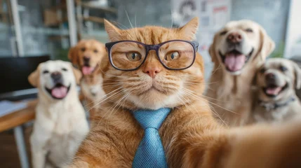 Cat CEO and His Dog Team © Irina Bort