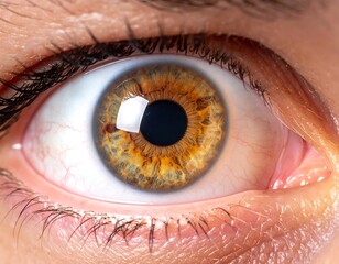 Extreme close-up of a human eye, showing intricate details and textures