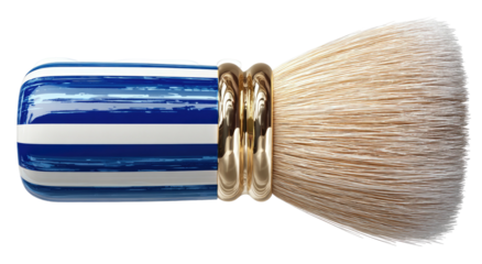 Decorative makeup brush with striped handle