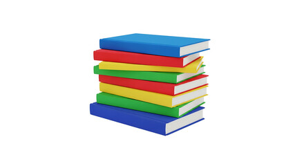 Colorful Stack of Books on Black Background Education and Knowledge Concept