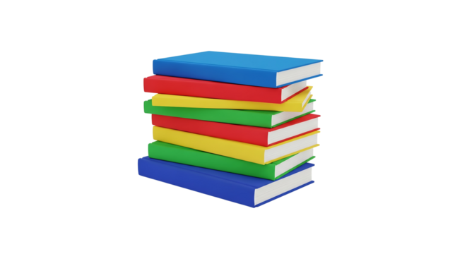 Colorful Stack of Books on Black Background Education and Knowledge Concept