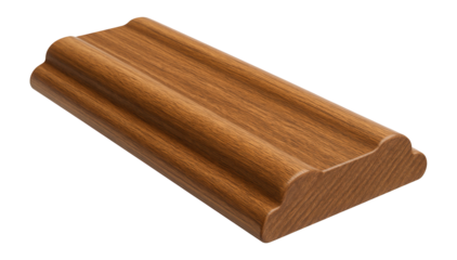 Wood trim with rounded edges for decorative molding in interior design.