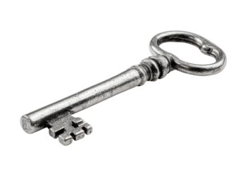 Antique key, metallic gray