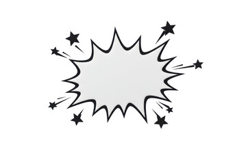 Comic explosion PNG isolated on transparent background, burst with stars and jagged edges for graphic design and cartoon effects
