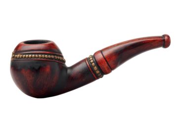 Elegant smoking pipe, rich reddish-brown hue