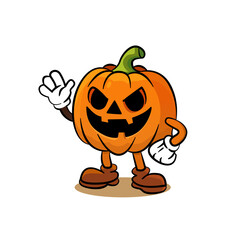 Cute Halloween Pumpkin Mascot – Spooky Cartoon Character Design