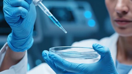 Scientist working in a futuristic medical research laboratory. Health concept. - Powered by Adobe