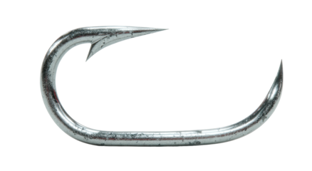 Close-up of a metal fishing hook