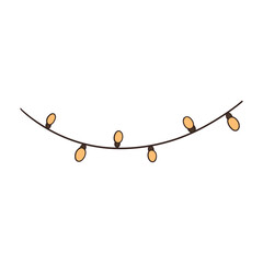 Christmas lights garland — cute hand-drawn doodle element, perfect for festive cards, posters, and holiday design projects.