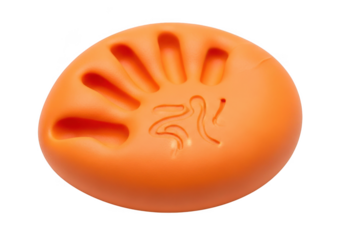 orange orb with glowing handprint and hieroglyphics future tech series