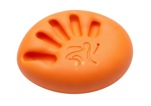 orange orb with glowing handprint and hieroglyphics future tech series