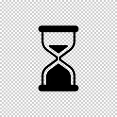 Hourglass icon – time countdown and waiting symbol vector illustration on transparent background