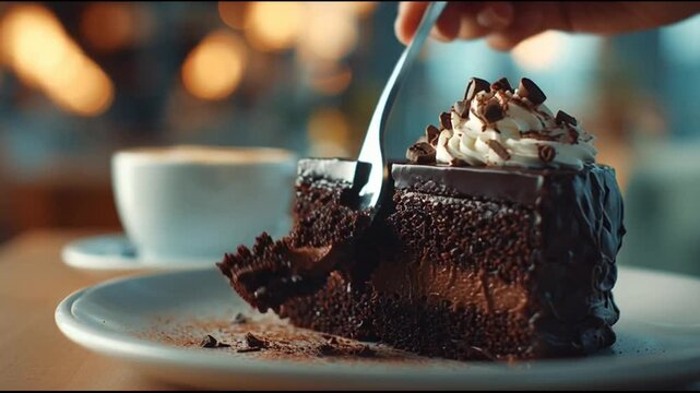 Chocolate Cake Slice Plate Warm