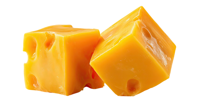 Two cheese cubes stacked