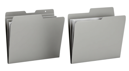 Two light gray file folders