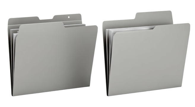Two light gray file folders