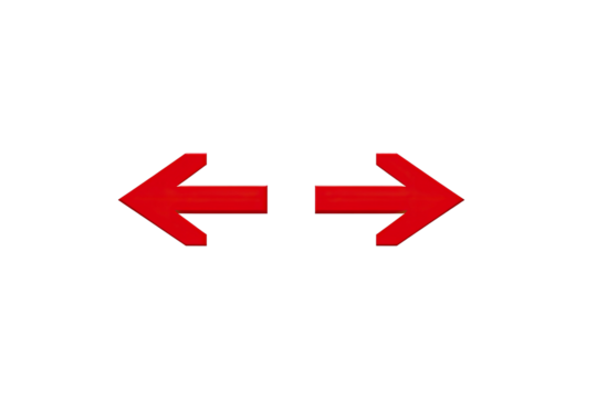 Two red arrows pointing in opposite directions on a black background