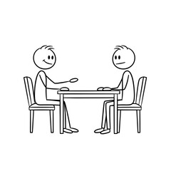 A person undergoing an interview, sitting confidently at a table  