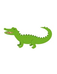 Obraz premium Cartoon depiction of a smiling, green reptile with a bumpy back and small feet