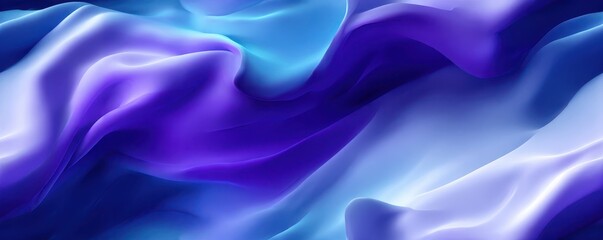 Obraz premium Flowing silky abstract waves in blue and violet gradient