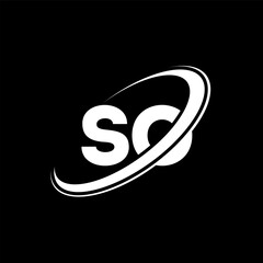 SO S O letter logo design. Initial letter SO linked circle uppercase monogram logo red and blue. SO logo, s O design. so, s o, t&o