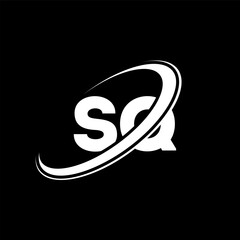 SQ S Q letter logo design. Initial letter SQ linked circle uppercase monogram logo red and blue. SQ logo, S Q design. sq, s q, S&Q © mamun25g