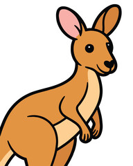 playful marsupial kangaroo vector clipart smiling character for children's books posters and animal guides