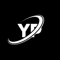 YP Y P letter logo design. Initial letter YP linked circle uppercase monogram logo red and blue. YP logo, Y P design. yp, y p, Y&P