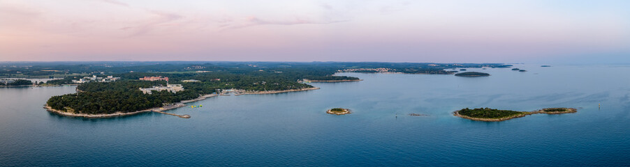 Aerial view of the costral of Istria, Croatia. 