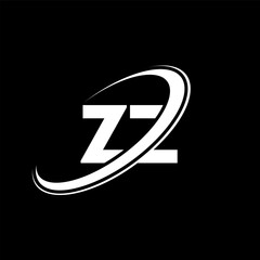 ZZ Z Z letter logo design. Initial letter ZZ linked circle uppercase monogram logo red and blue. ZZ logo, Z Z design. zz