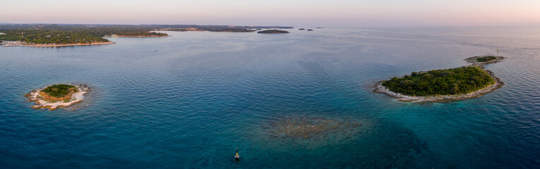 Aerial view of the costral of Istria, Croatia. 