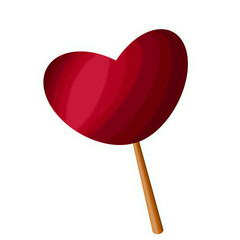 heart shaped lollipop isolated
