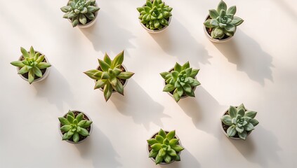 Elegant succulents in pots, perfect for adding vibrant green life to your design