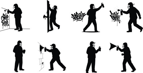 Graffiti street artist painting on wall, urban art culture, spray paint creativity, modern illustration of mural expression and hip hop visual style © Amol Chandra