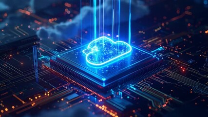 Futuristic Cloud Computing Technology Concept. - Powered by Adobe