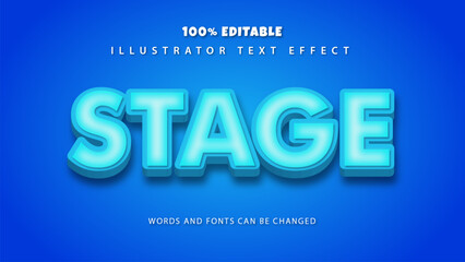 Stage text style effect, editable text