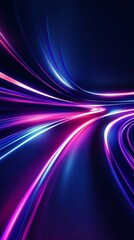 Dark Blue and Purple Abstract Shapes with Neon Lines on a Racing Track Background