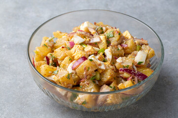 Potato salad with parsley and onion