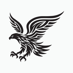 Obraz premium Flying Eagle Tribal Design with Spread Wings and Sharp Talons