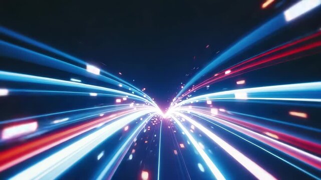 Dynamic abstract light streaks create energetic futuristic background animation video