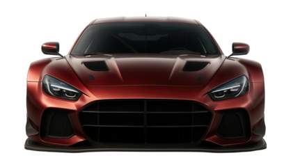 Racing car featuring a broad front splitter and side mirrors.