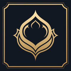 Sophisticated Gold Shield Emblem Design on Dark Backdrop for Corporate and Security Branding