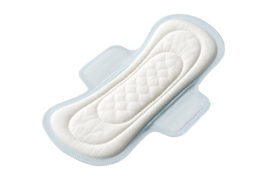 Sanitary pad with wings, soft quilted surface and absorbent core, feminine hygiene product isolated, high‑detail 3D render