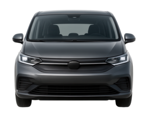 City minivan featuring a panoramic front windshield and LED headlights.