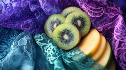 Tropical Elegance — Fruits and Lace in Vibrant Summer Light