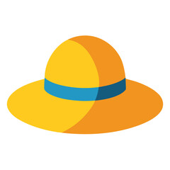 Sun Hat Vector Illustration on White Background